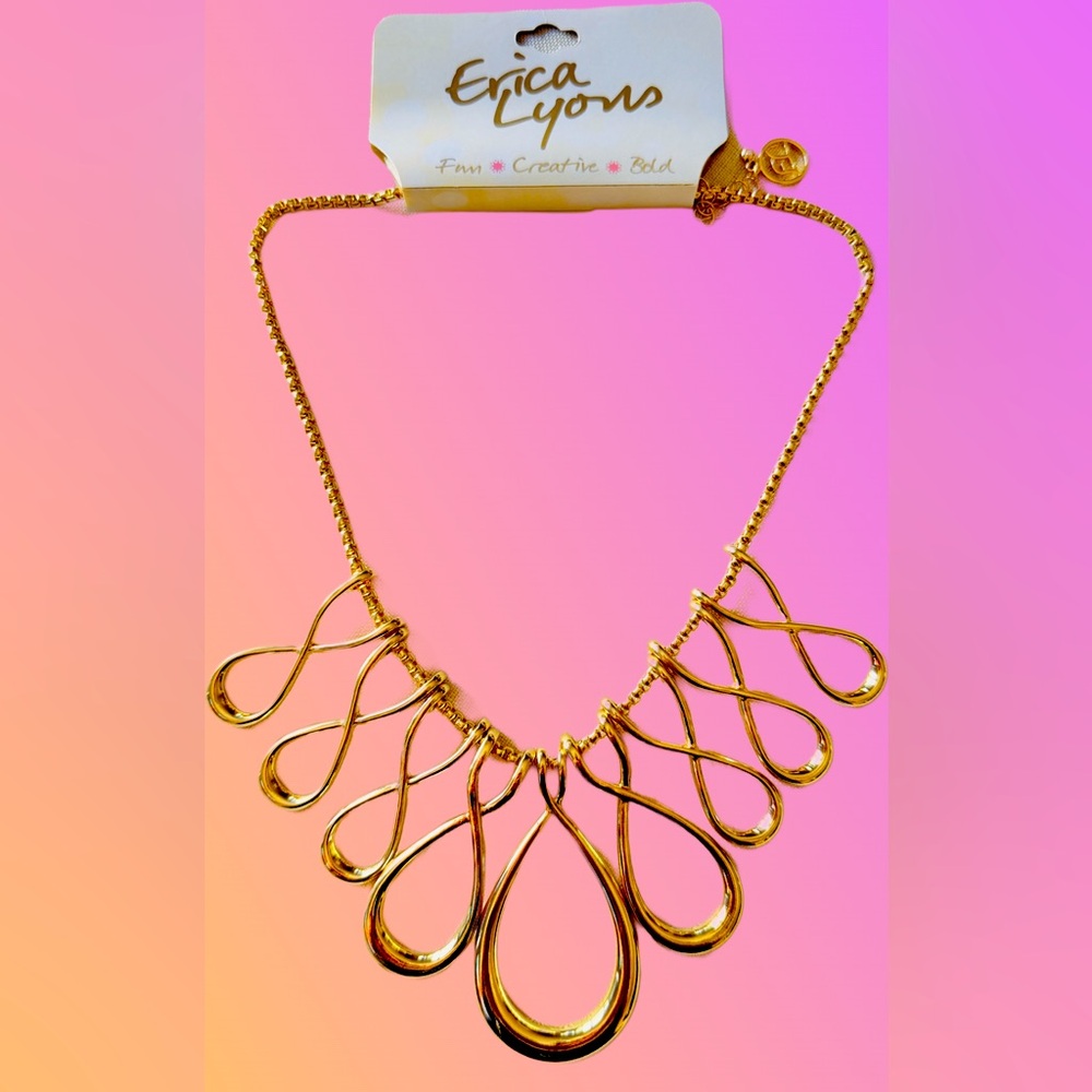 Erica Lyons Gold Cascading Teardrop Necklace